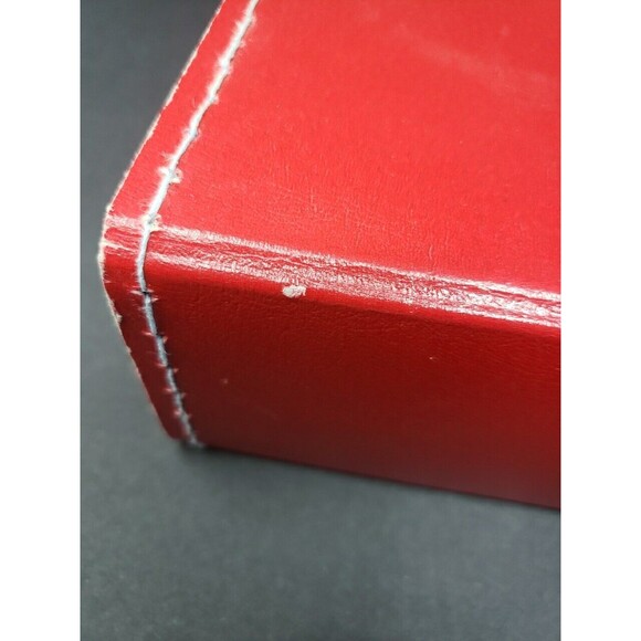 Two European Mini Suitcases for Toys or Doll Clothes Red Blue Metal Handle Clasp - Picture 8 of 16